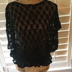 Sheer Knitted Short Sleeve Sweater